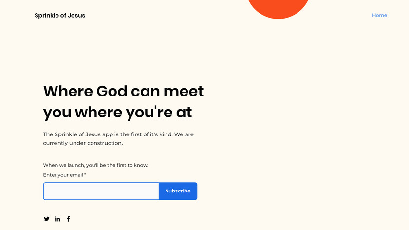 Sprinkle of Jesus Landing Page