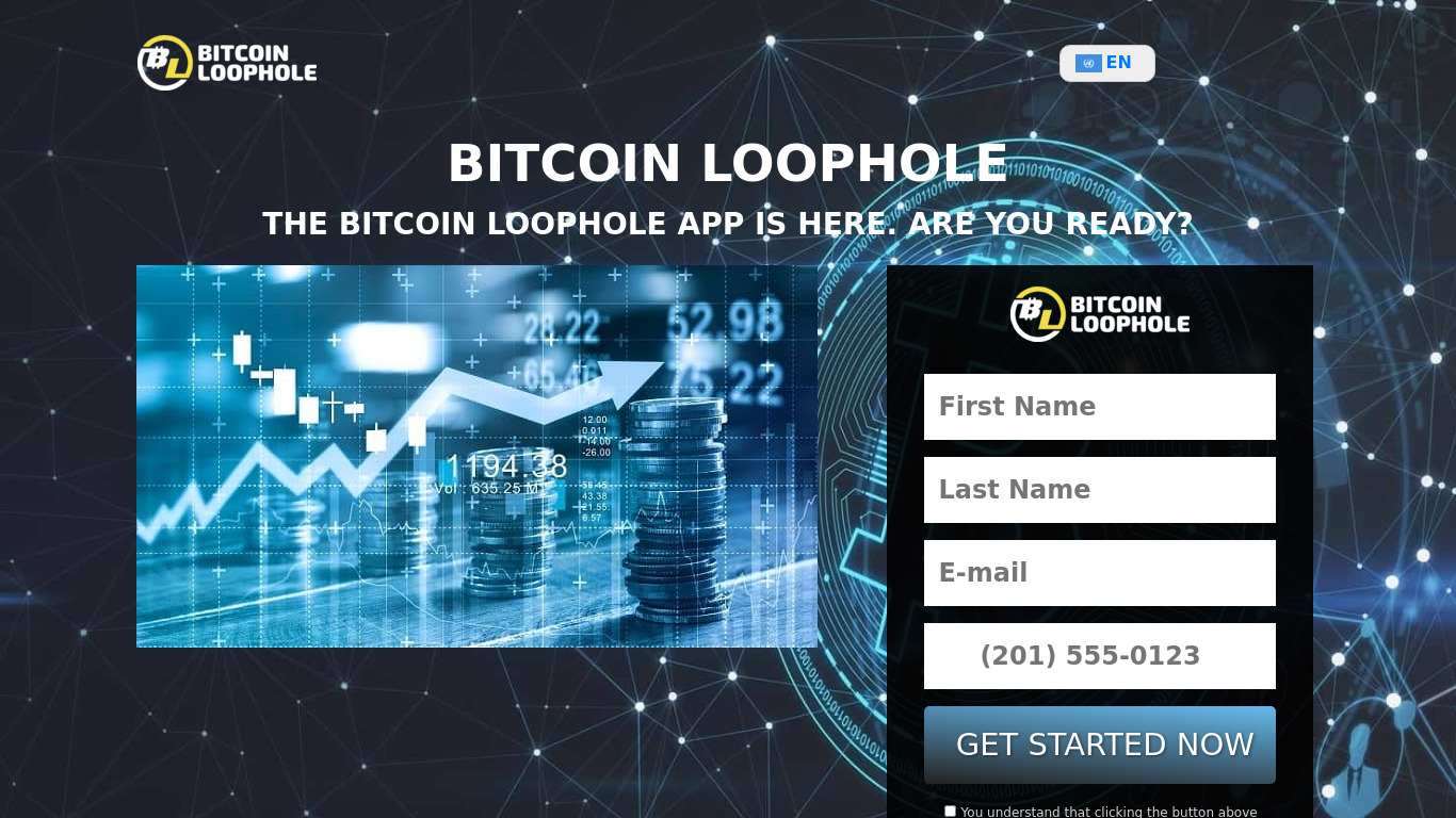 Bitcoin Loophole Landing page