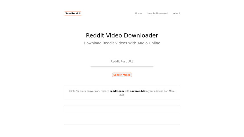 Reddit Video Downloader Landing Page