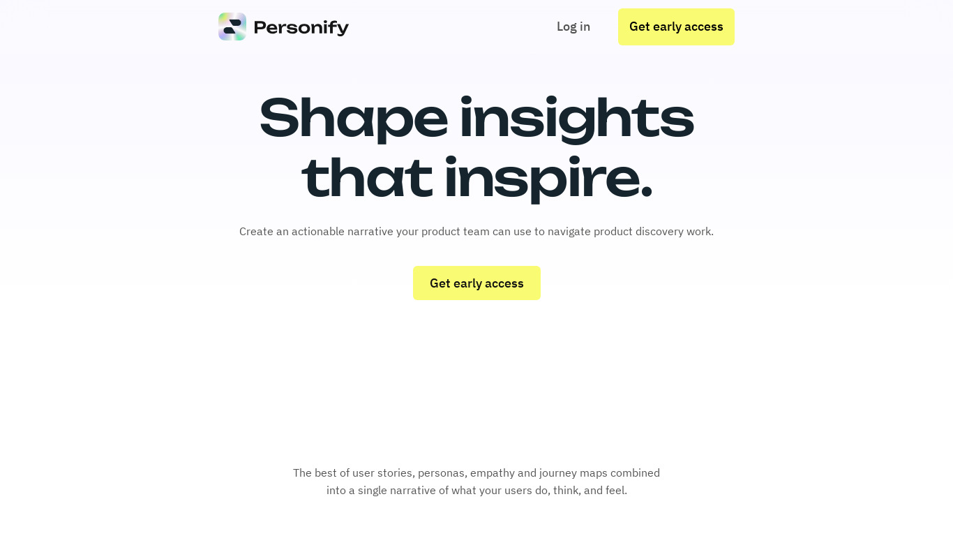 Personify Landing page