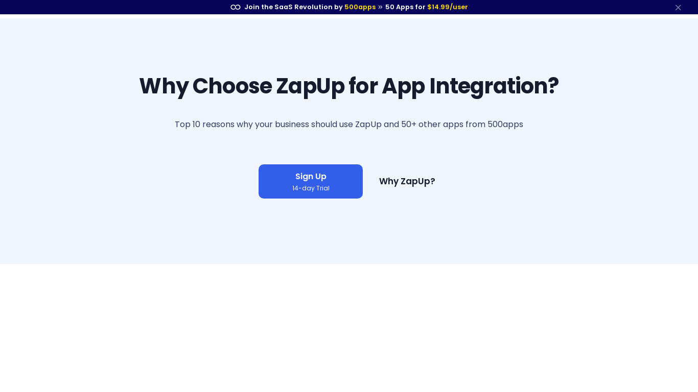 ZapUp Landing page