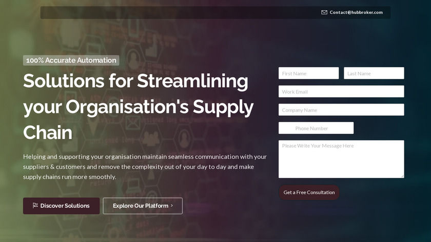 HubBroker iPaaS Platform Landing Page