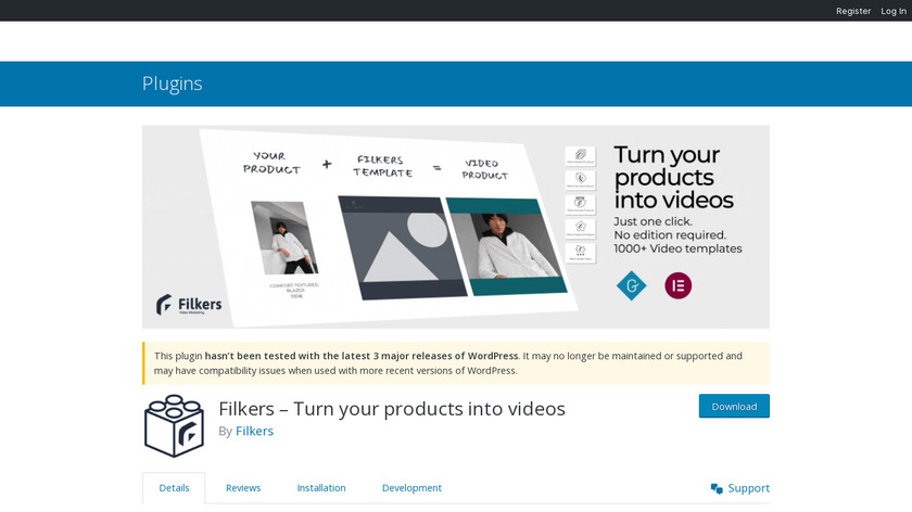 Filkers Video Plugin Landing Page