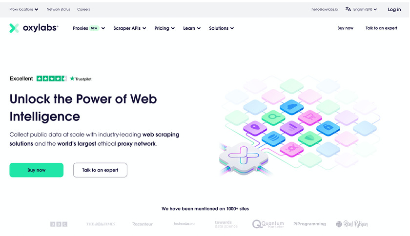 Oxylabs Landing Page