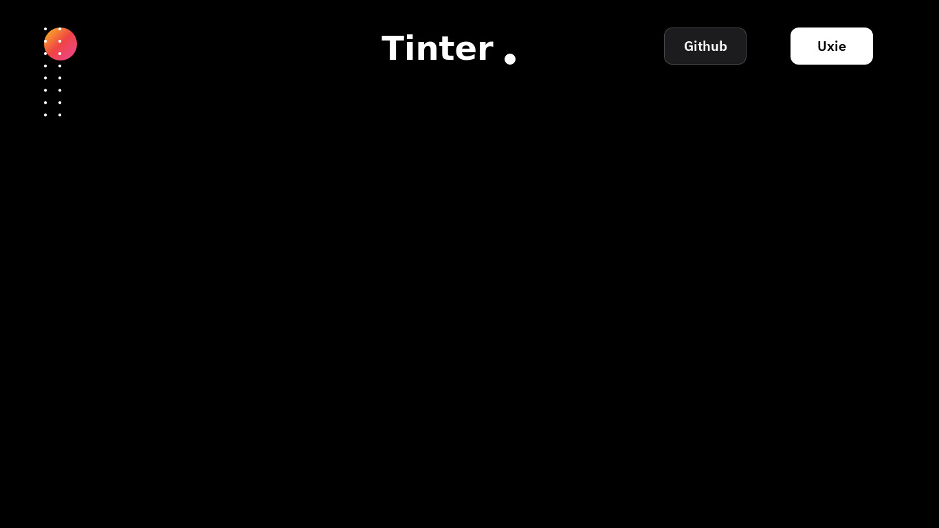 Tinter Landing page