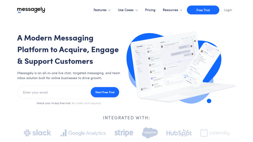 Messagely Landing Page