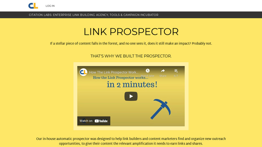 Link Prospector by Citation Labs Landing Page