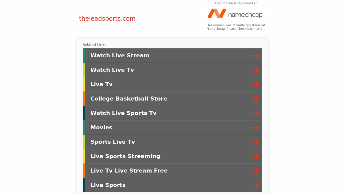 The Lead Sports Landing page
