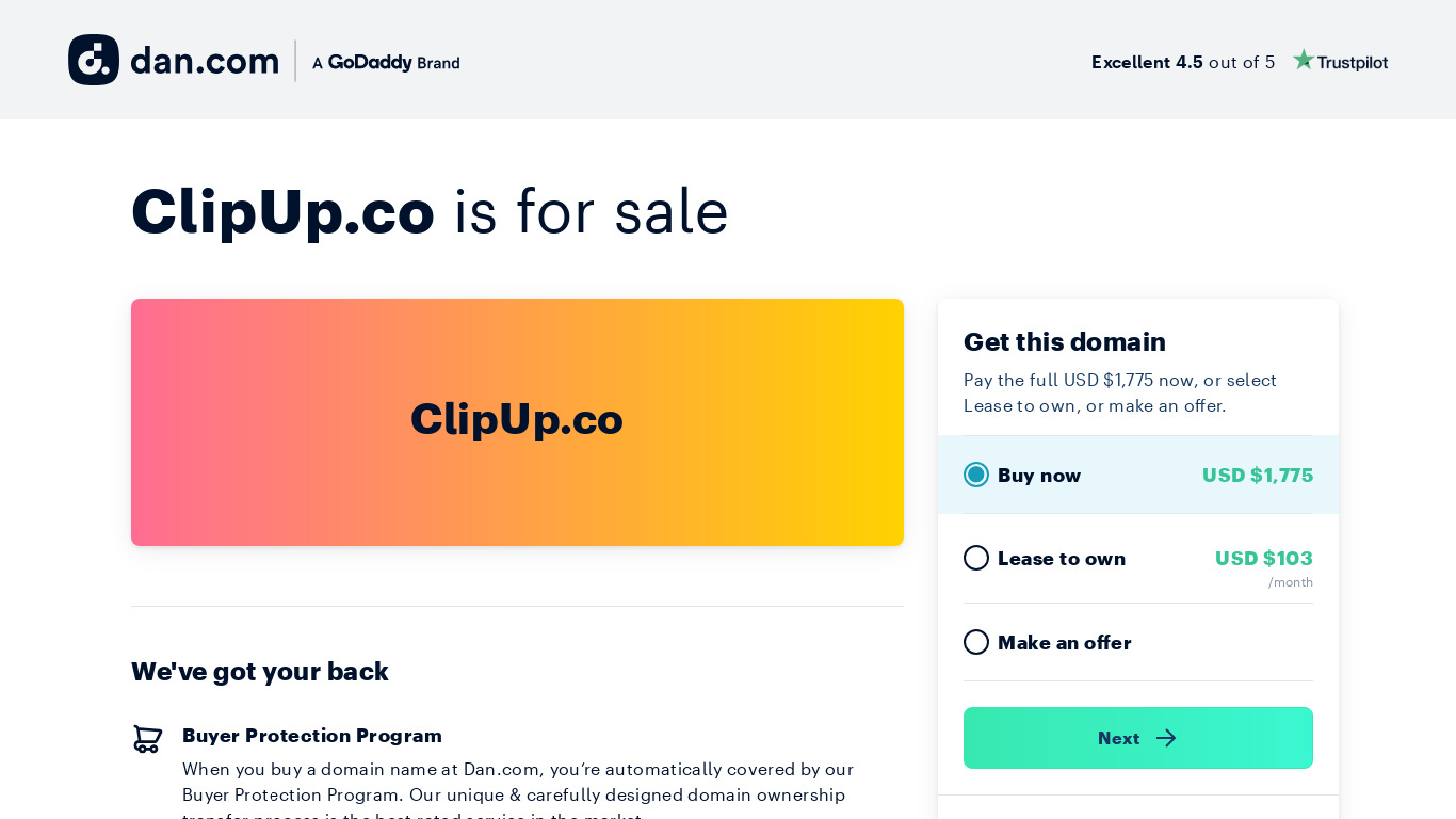 Clipup Landing page