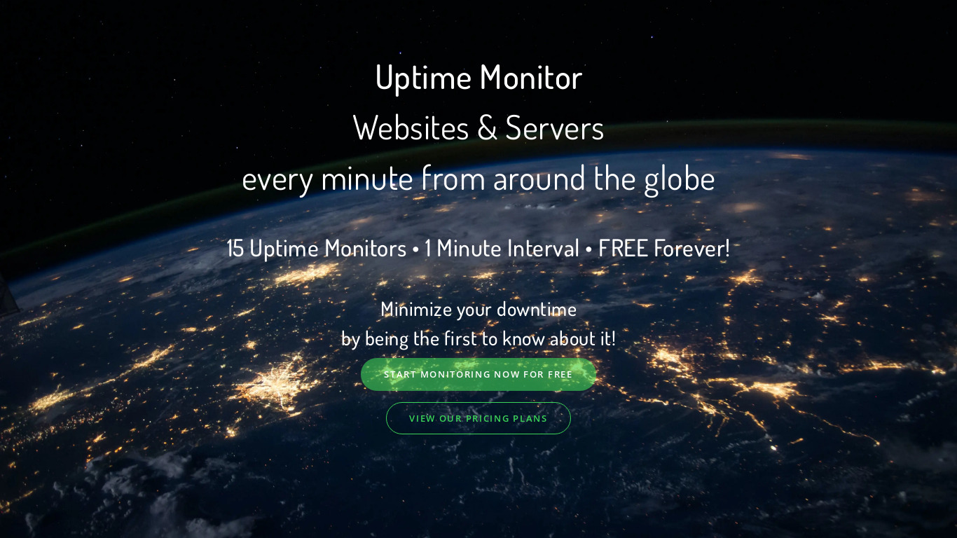 Uptime Monitor by HetrixTools Landing page