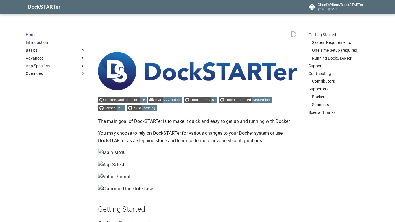 DockSTARTer Landing page