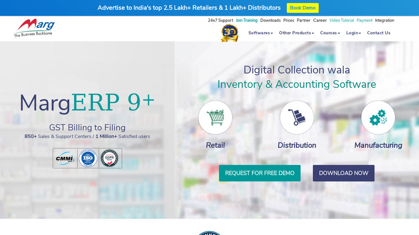 Marg ERP 9+ HR Xpert Landing Page