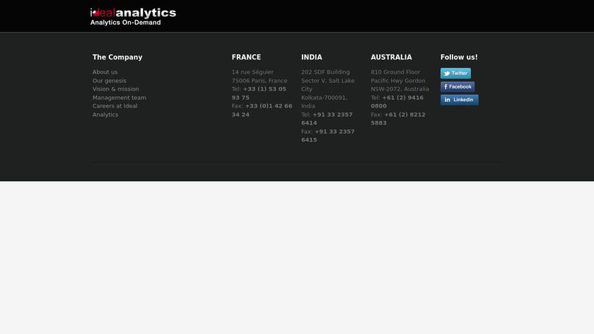 Ideal Analytics Landing Page