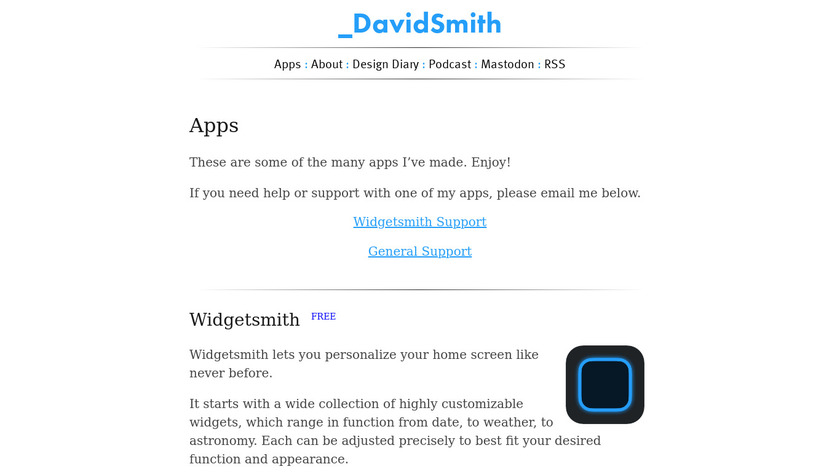 Widgetsmith Landing Page