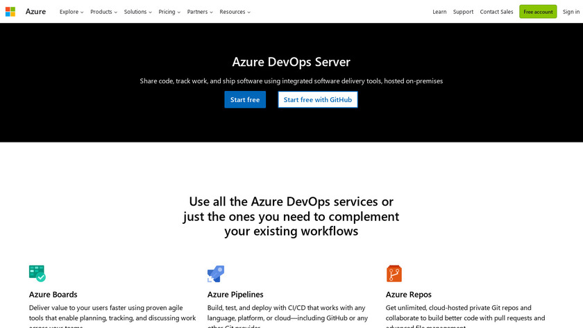 Azure DevOps Server Landing Page