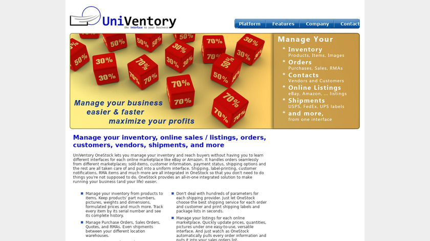 UniVentory Landing Page