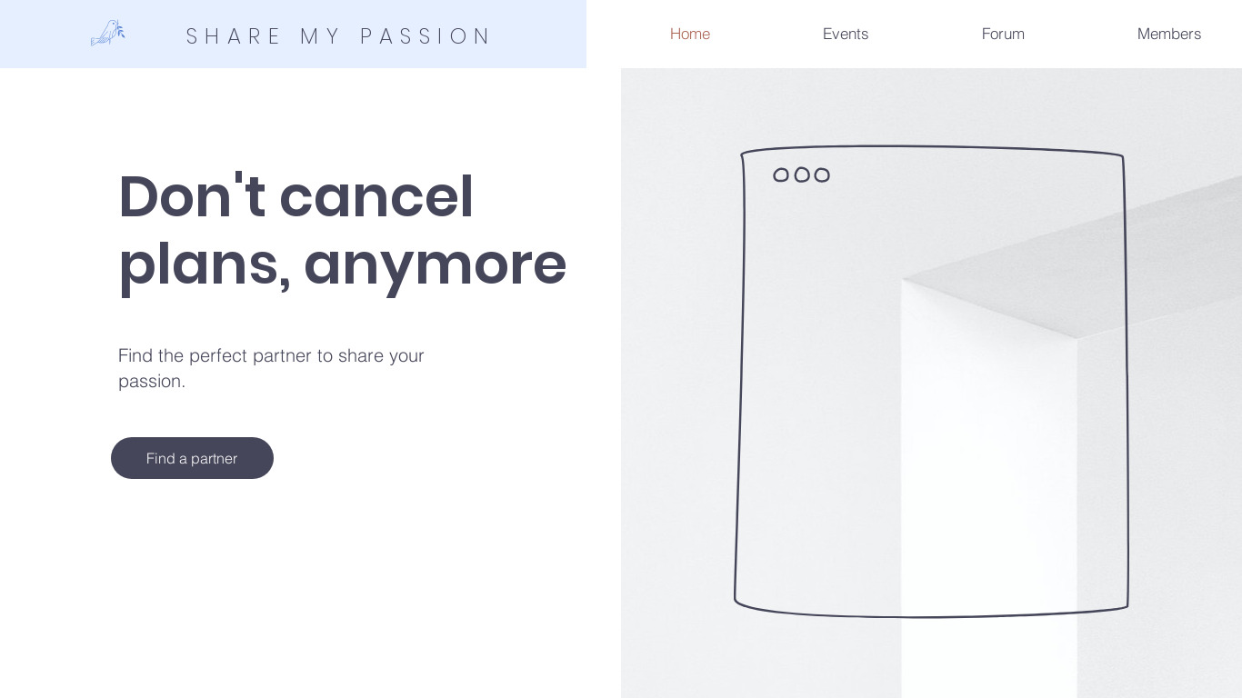Share My Passion Landing page