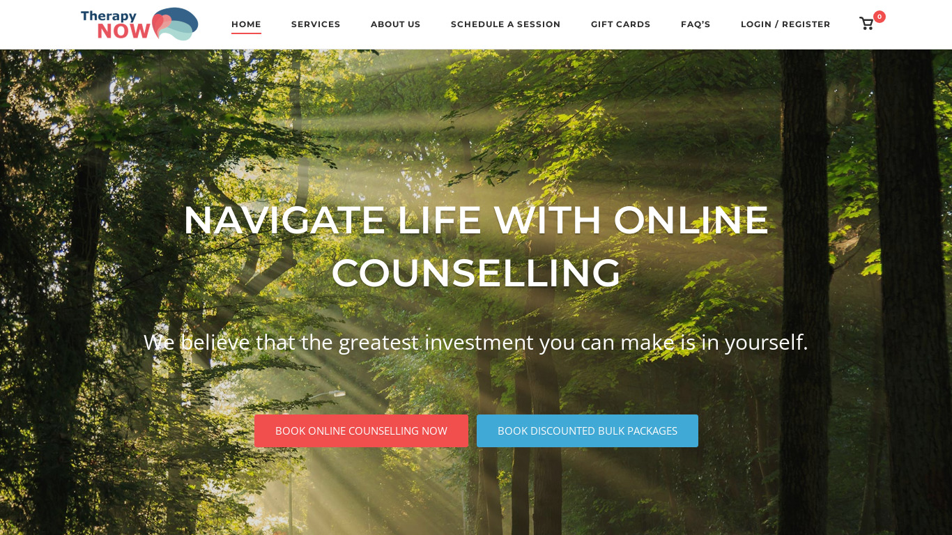 TherapyNow.co.za Landing page
