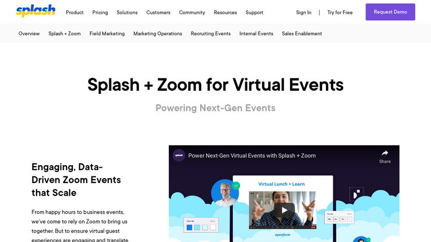 Splash + Zoom Landing Page