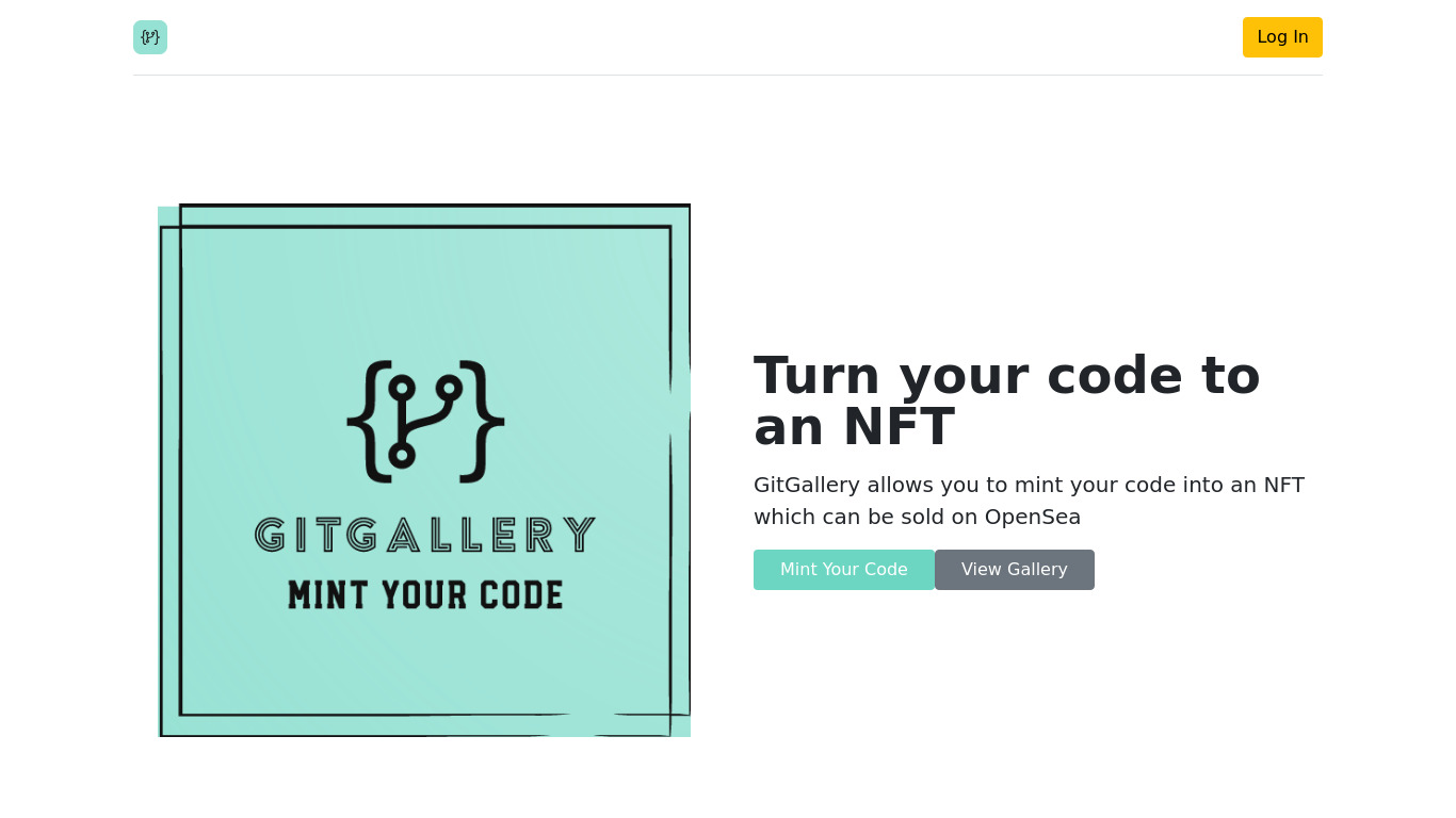 GitGallery Landing page