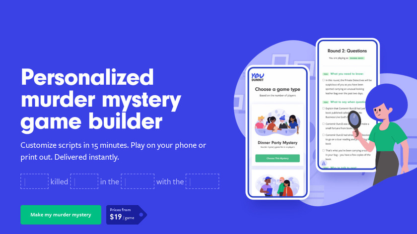 You Dunnit Landing Page