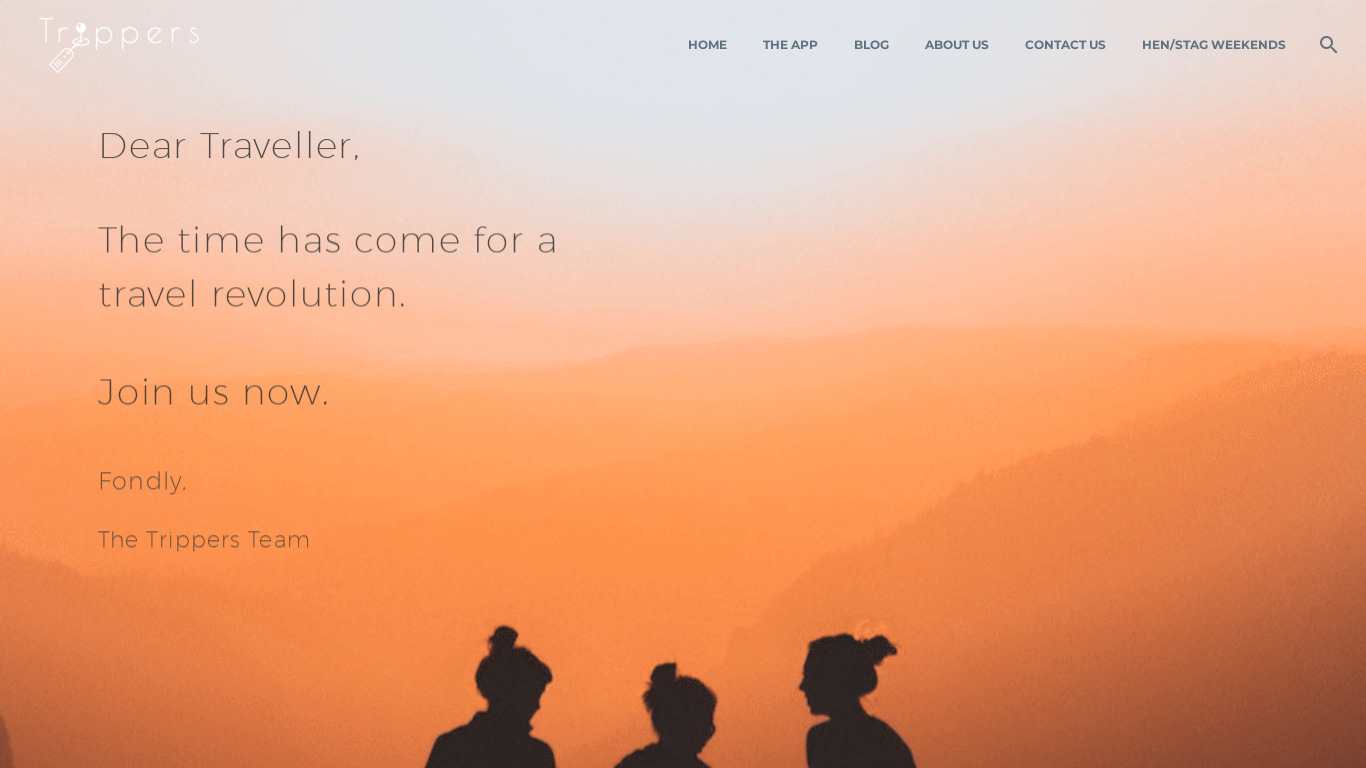 Trippers Landing page