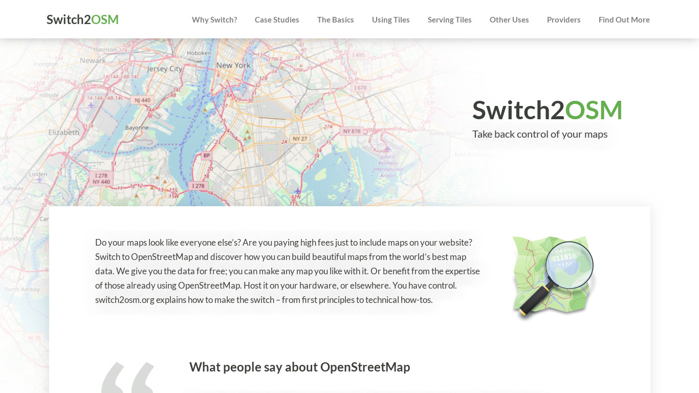 Switch2OSM Landing page