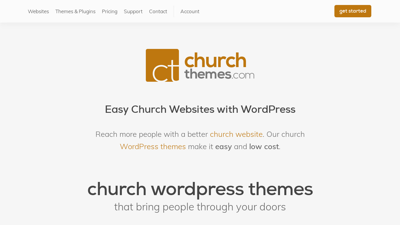 Church Themes Landing page