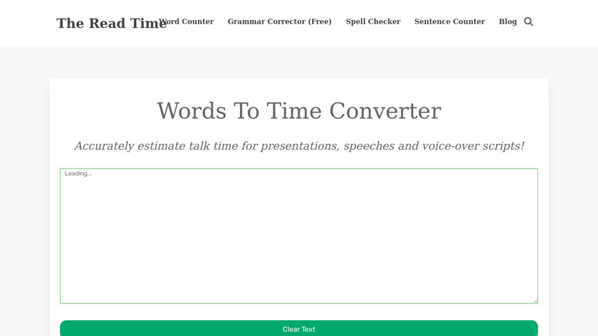 The Read Time Landing Page