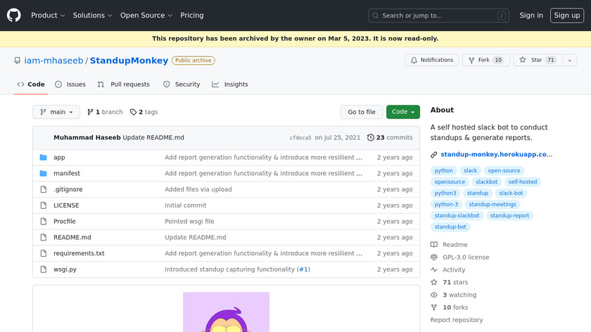 StandupMonkey Landing Page
