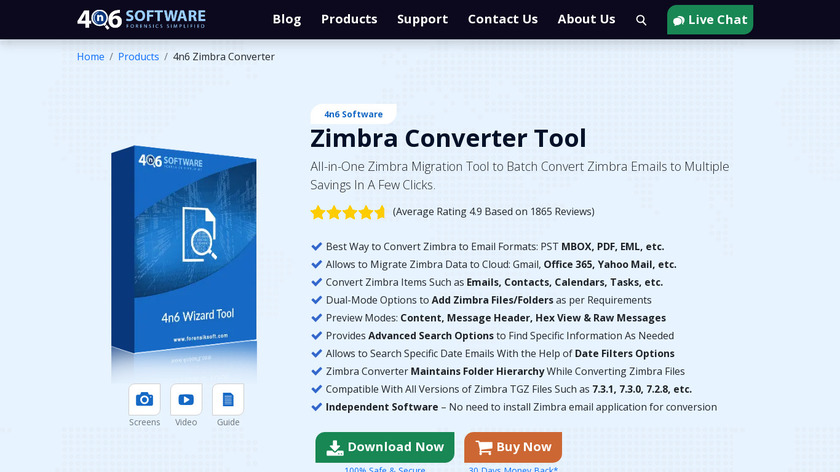 4n6 Zimbra Converter Landing Page