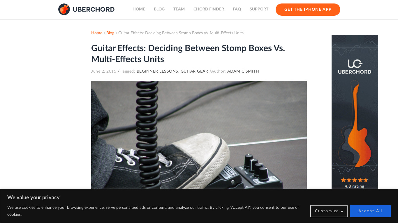 Guitar Effect (Stomp Box) Landing page