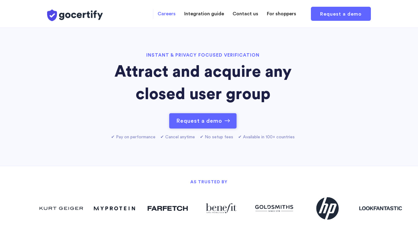 GoCertify Landing page