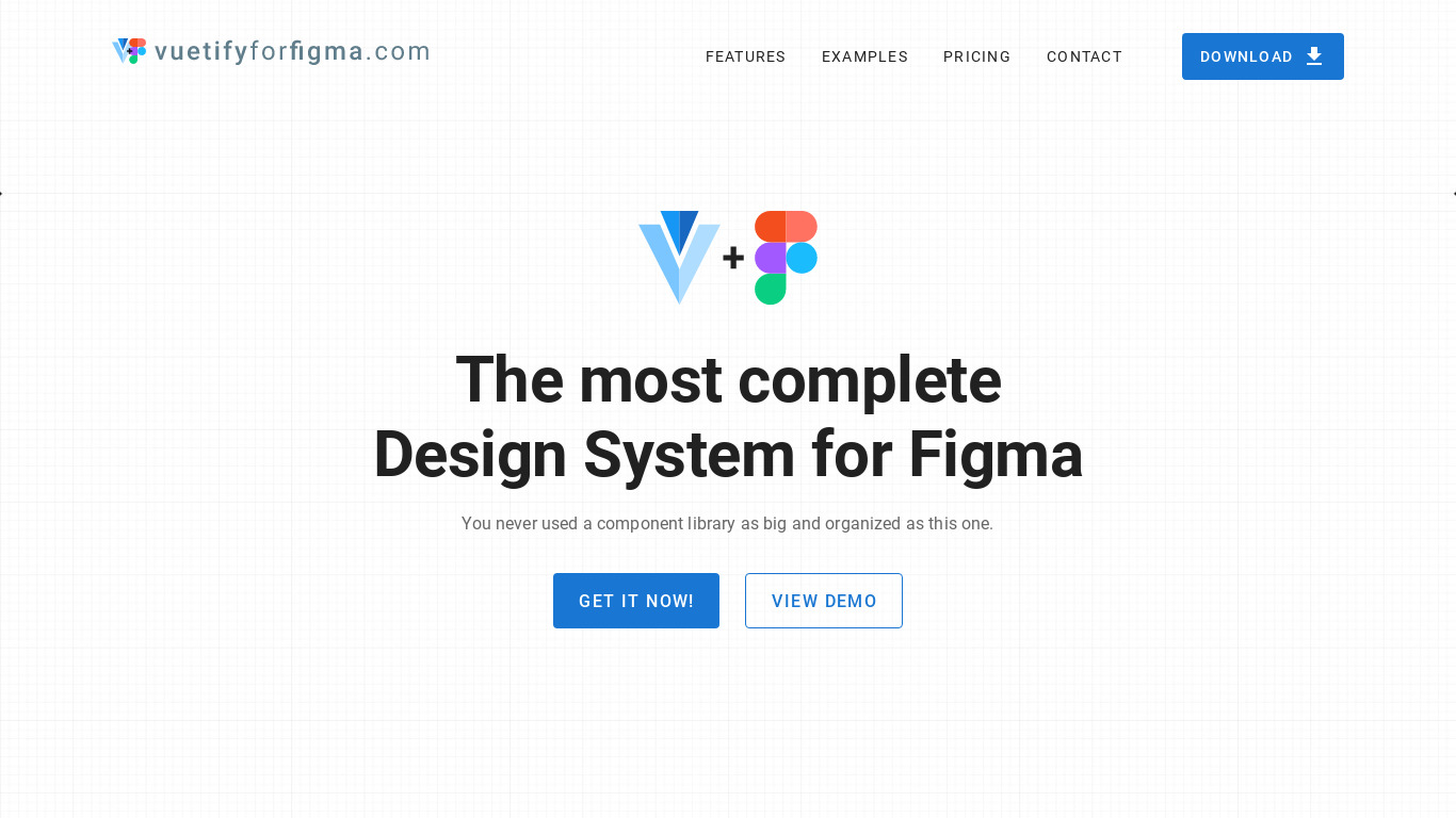Vuetify for Figma Landing page