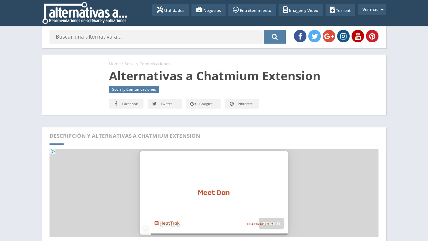 Chatmium Extension Landing page
