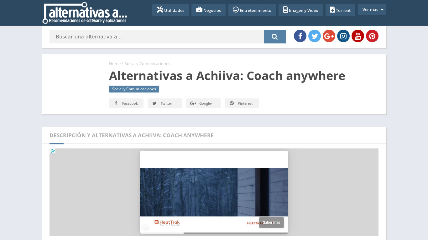Achiiva: Coach anywhere Landing page