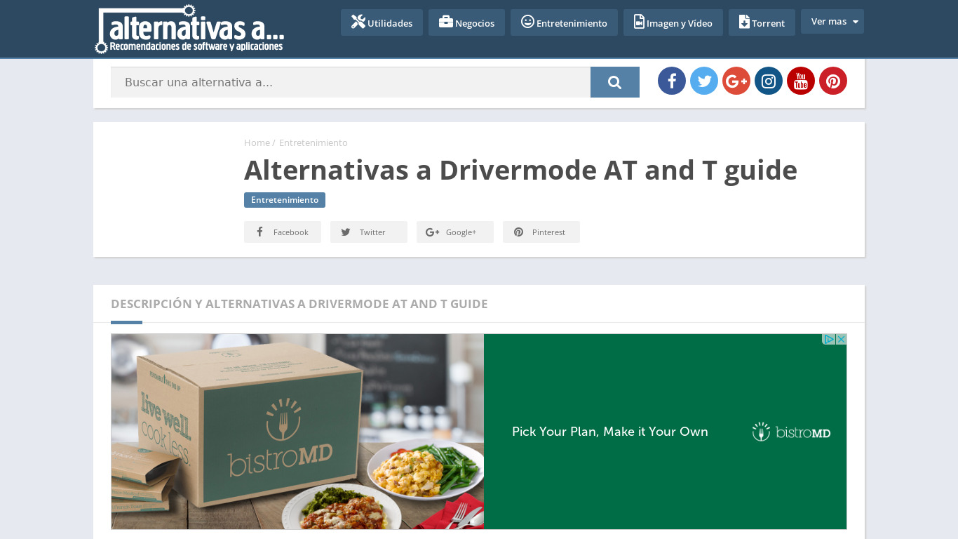 Drivermode AT and T guide Landing page