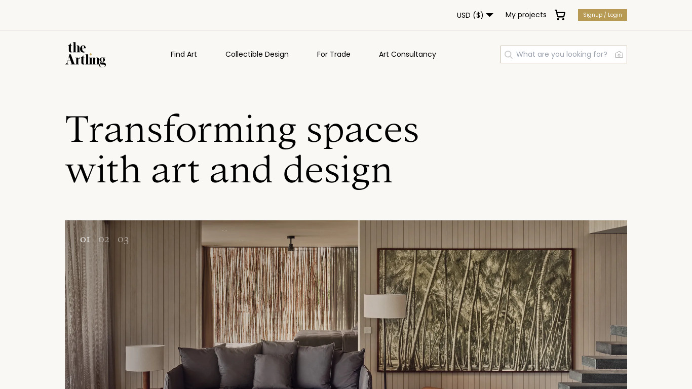 The Artling Landing page