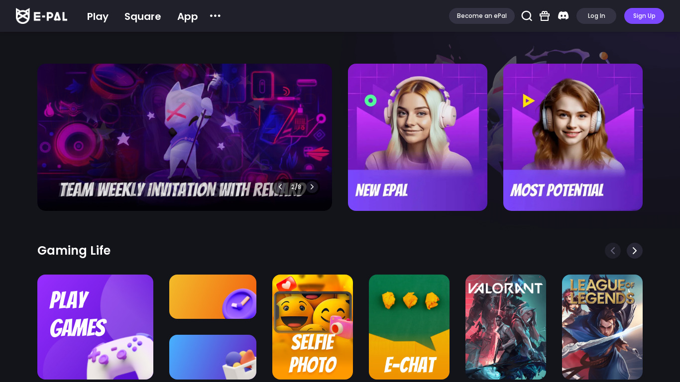 E-Pal:Make Friends with Gamers Landing page