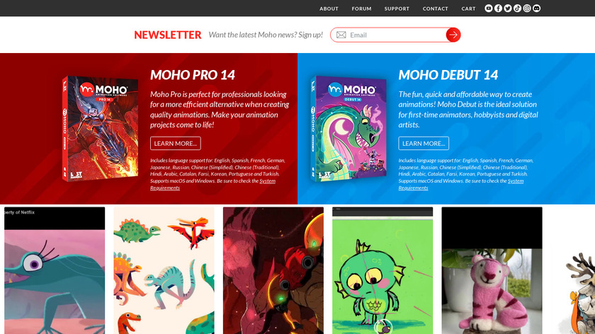 Moho Animation Landing Page