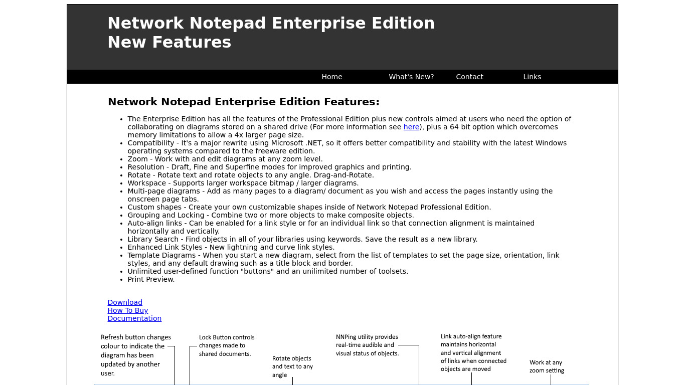 Network Notepad Landing page