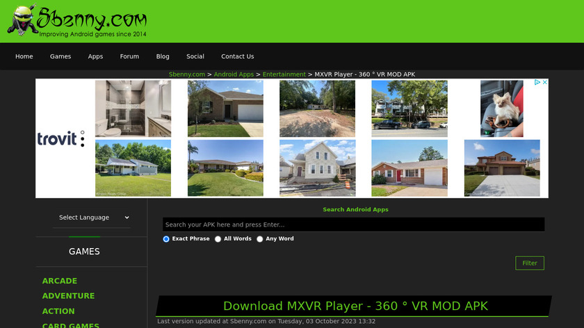 MXVR Player Landing Page