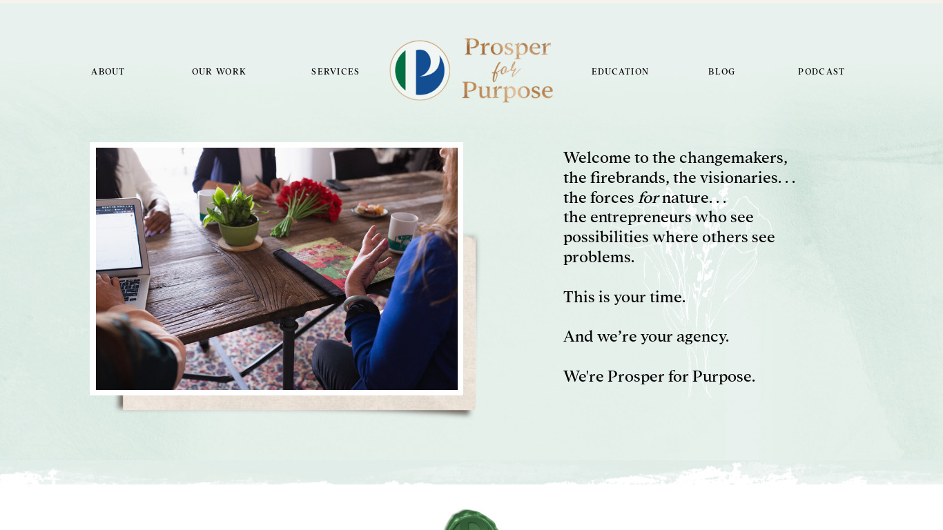 Prosper for Purpose Landing page