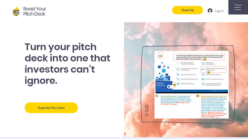 Roast Your Pitch Deck Landing Page