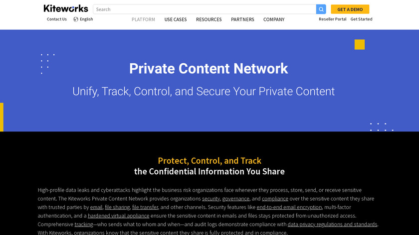 Kiteworks Landing Page