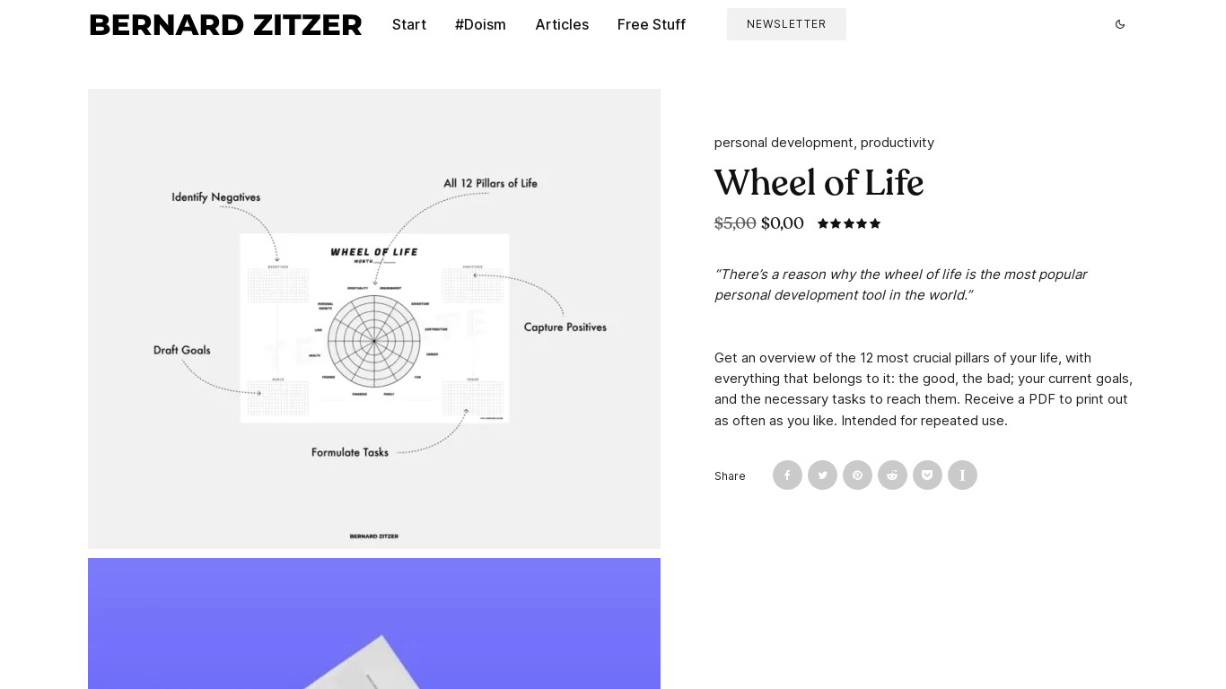 Wheel of Life Landing page