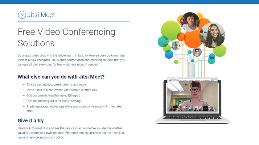 Jitsi Meetings Extension Landing Page