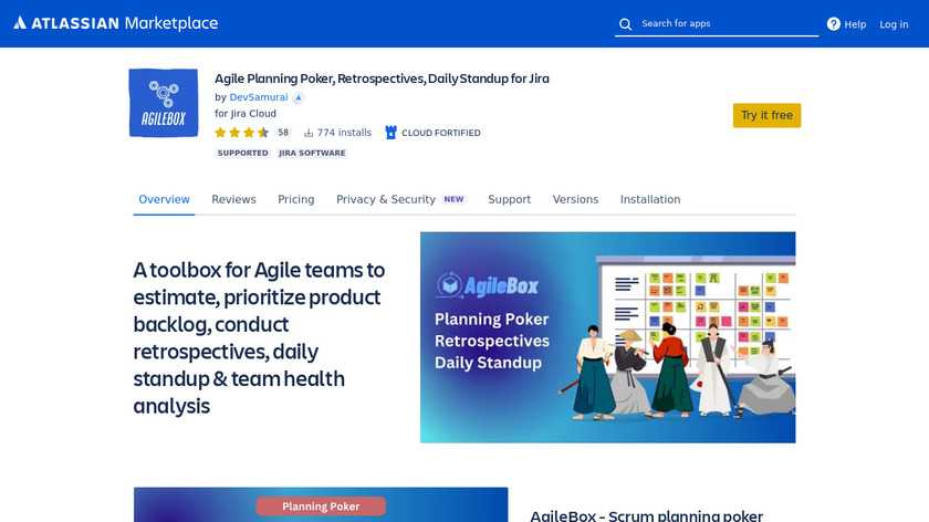 Remote Planning Poker on Jira Landing Page