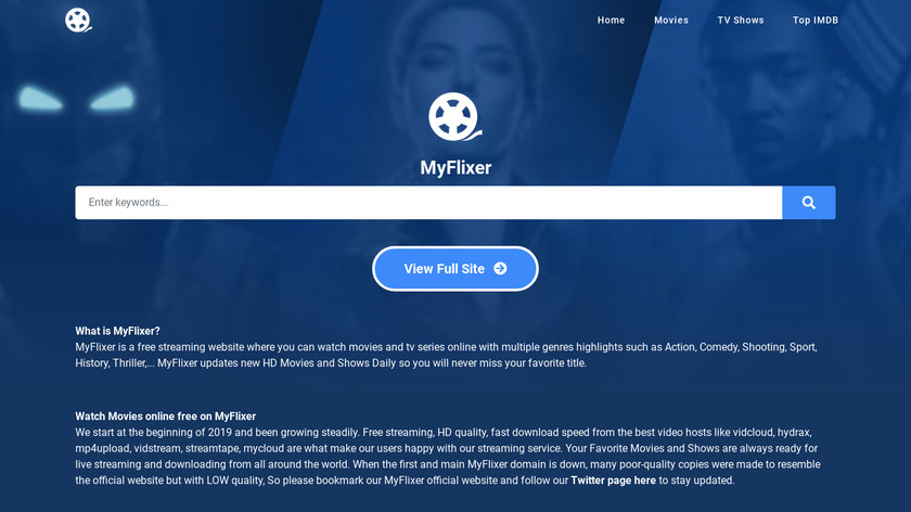 MyFlixer Landing Page