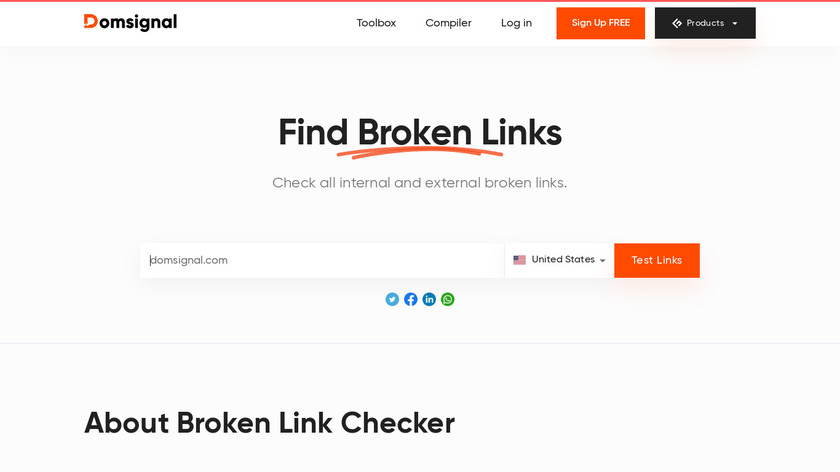 GeekFlare Broken Link Tester Landing Page